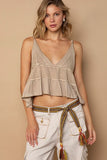 Luv Wheat V Neck Tank Top