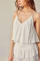 San Antonio White Ruffle Romper