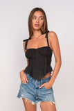 Elyse Black Peplum Top