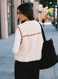 Senna Sherling Vest Jacket Cream Red