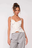 Hard to Ignore White Floral Corset Top