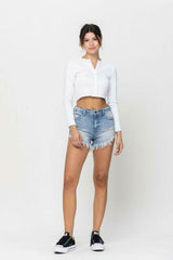 Who Do You Love Light Wash Denim Shorts