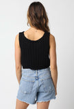 Valeria Black Sheer Sweater Top