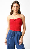 Becca Red Twist Knot Tube Top