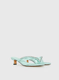 Little Italy Diamante Detail Thong Heels Aqua
