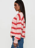 Ryanna Sweater Pink Red Stripe