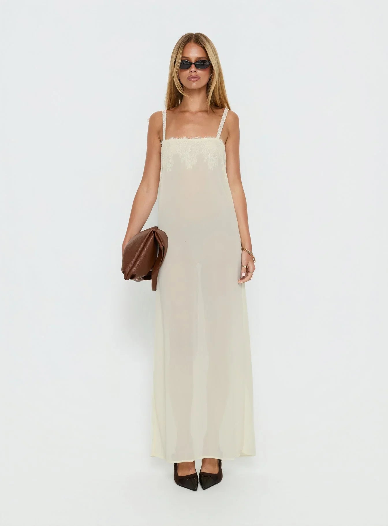 Glacial Sheer Maxi Dress Butter