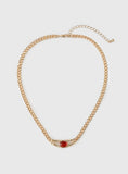 No Place Like Home Necklace Gold Red