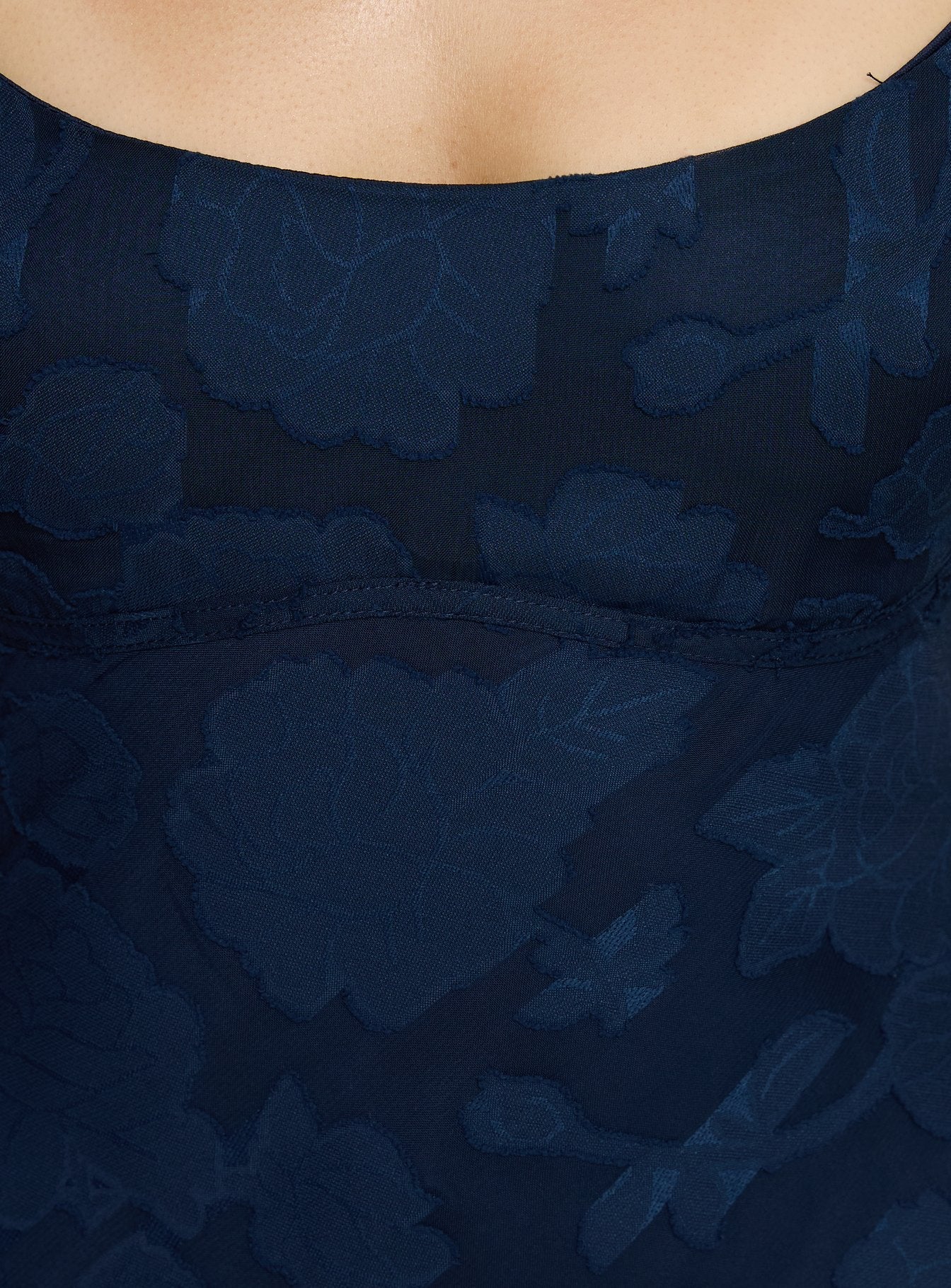 Ariadne Scoop Backless Maxi Dress Navy Burnout