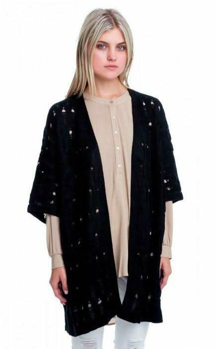 Soho Black Kimono Cardigan
