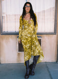 Setting Sun Long Sleeve Maxi Dress Yellow Black