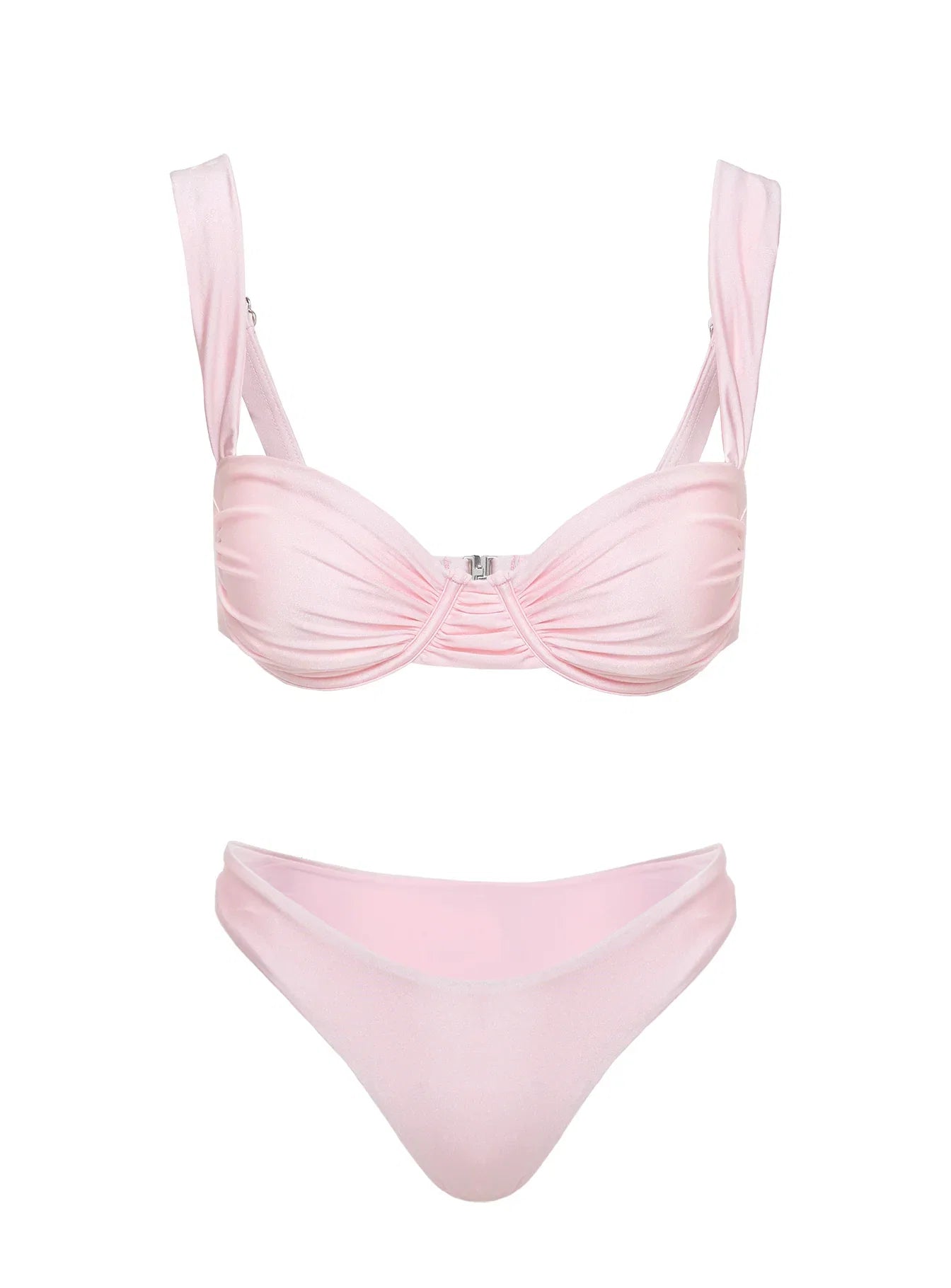 Siella Underwire Shine Bikini Top Pink