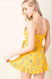 Mila Yellow Bird Print Skort Dress