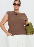 Ashfield Off Shoulder Top Brown Curve