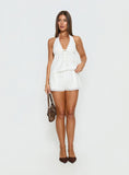 Cloud Crush Linen Halter Top White