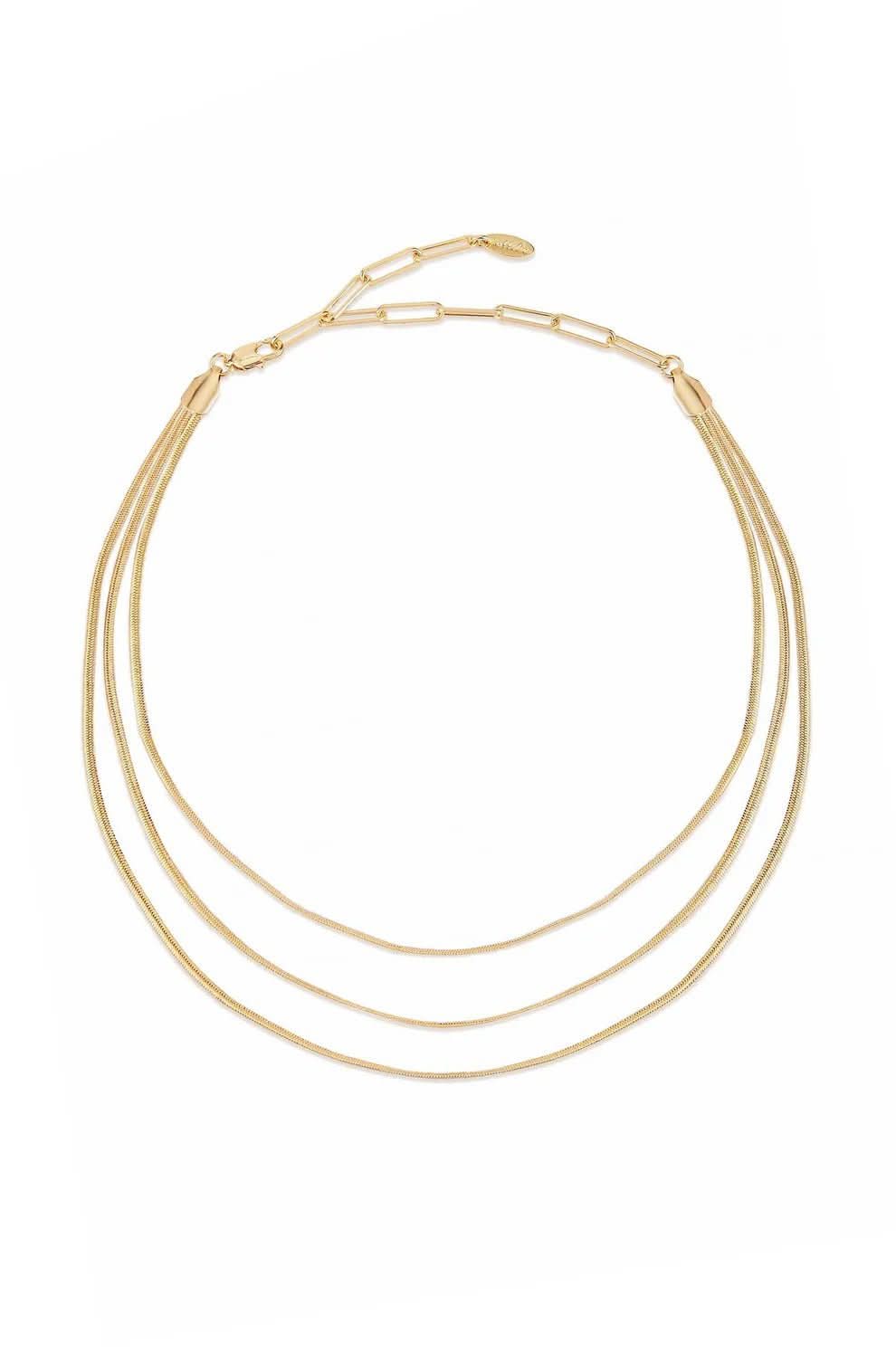 Ettika Triple Snake Chain Necklace