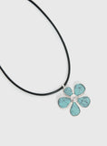 Cuteness Flower Pendant Necklace Black Blue