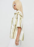 Karyn Top White Yellow Stripe