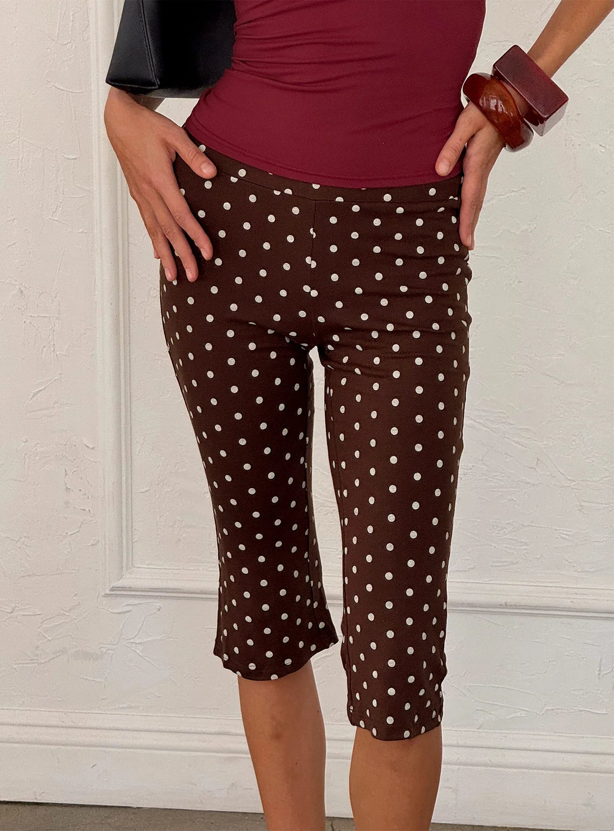 Samaira Capri Pant Brown Polka Dot