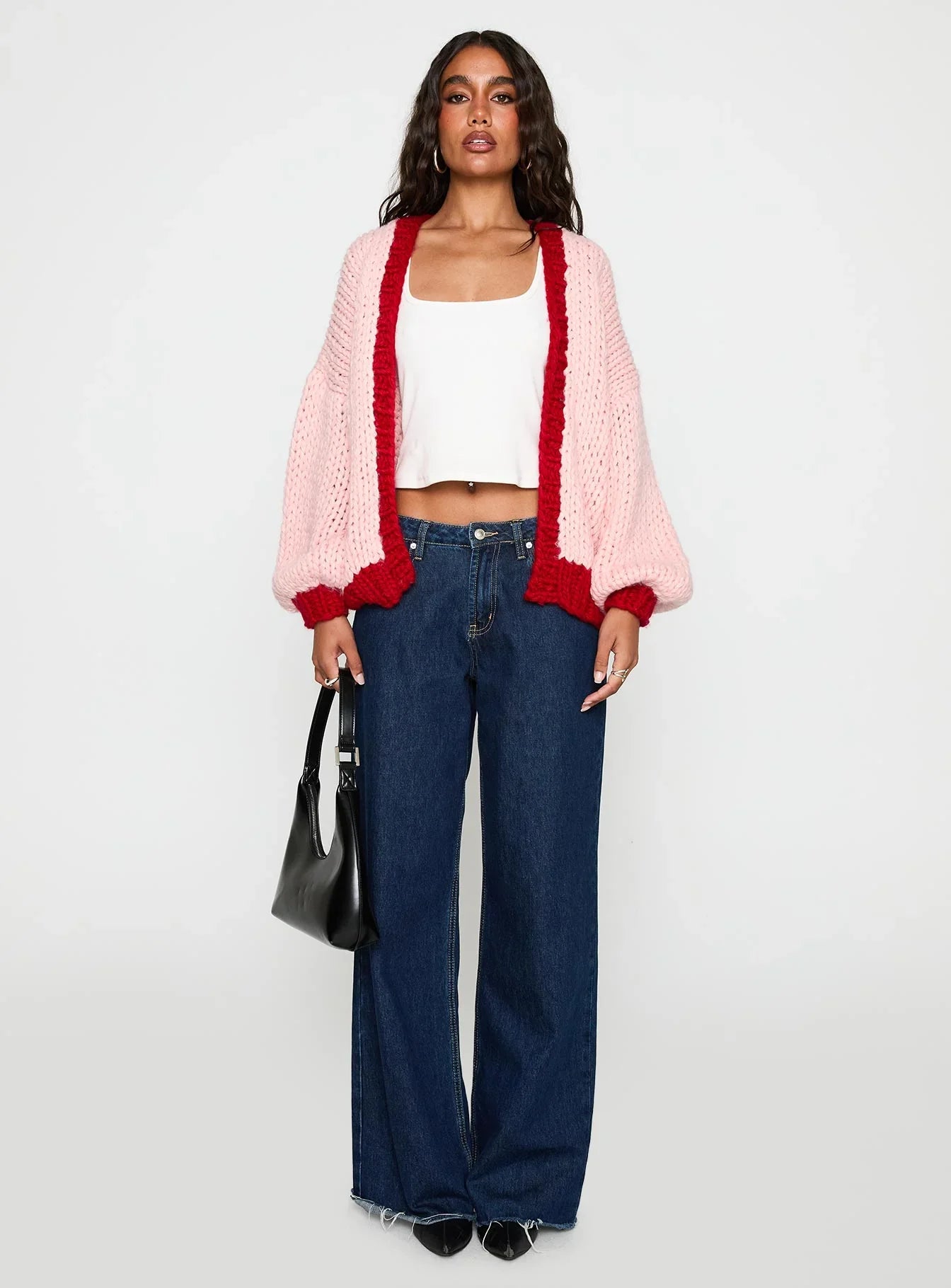 Lester Knit Cardigan Pink Red