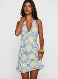 Neelia Mini Dress Blue Yellow
