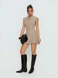 Kaelyra Tailored Cap Sleeve Playsuit Taupe