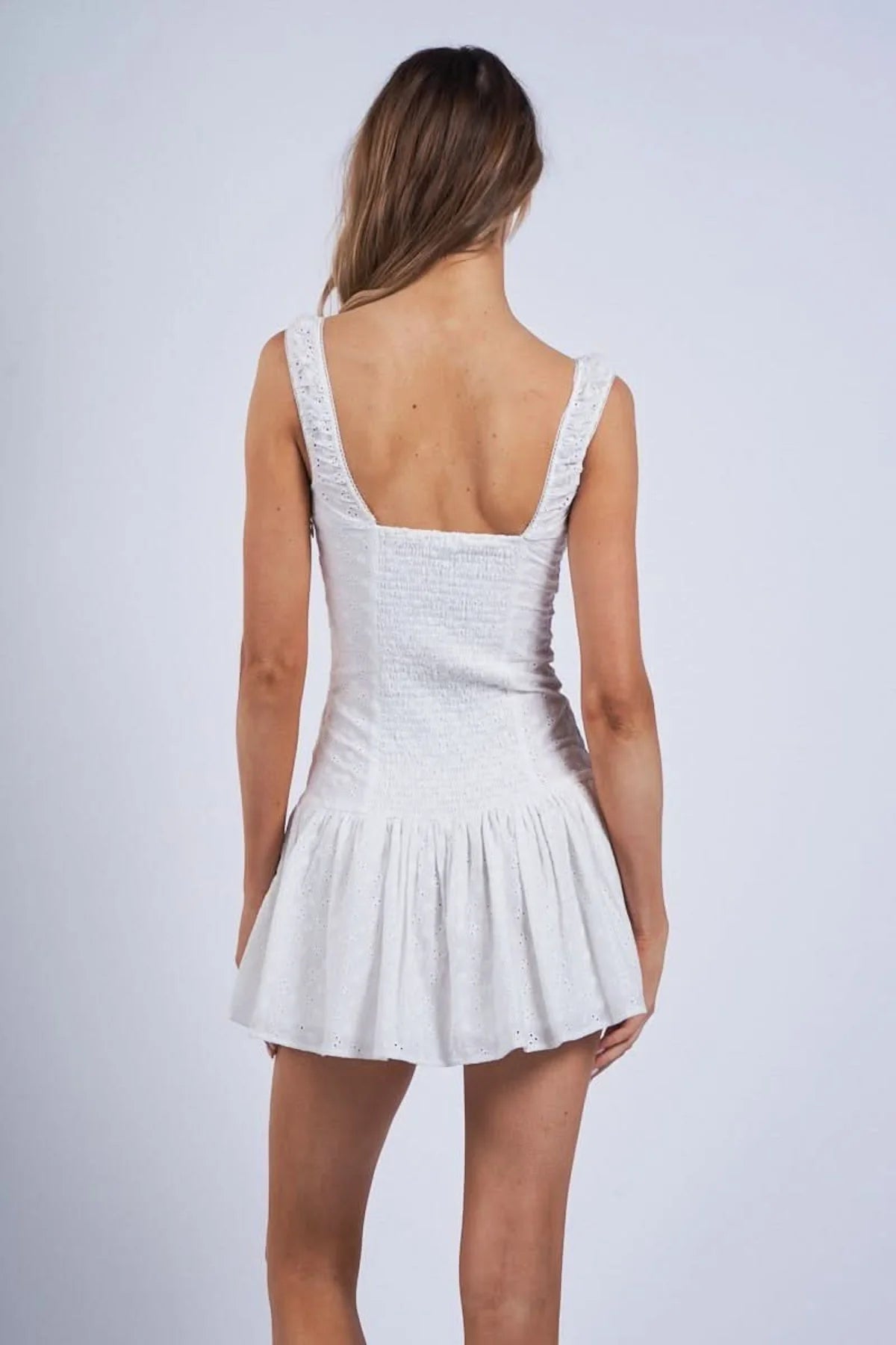 Sienna White Eyelet Mini Dress