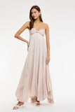 Willow Champagne Strapless Maxi Dress