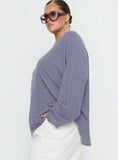 Marlah Long Sleeve Top Blue Stripe Curve