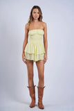 Gigi Yellow Strapless Romper Dress