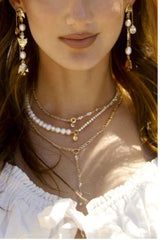 Ettika Pearl Crystal And Shell Necklace