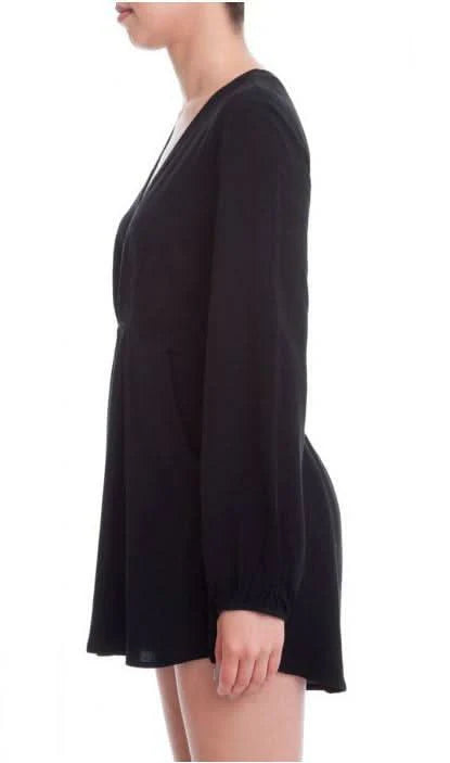 Intense Situation Black Deep V Romper