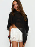 Mairelle Sheer Poncho Black