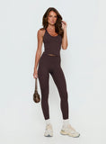Pace Active Cross Back Tank Top Brown