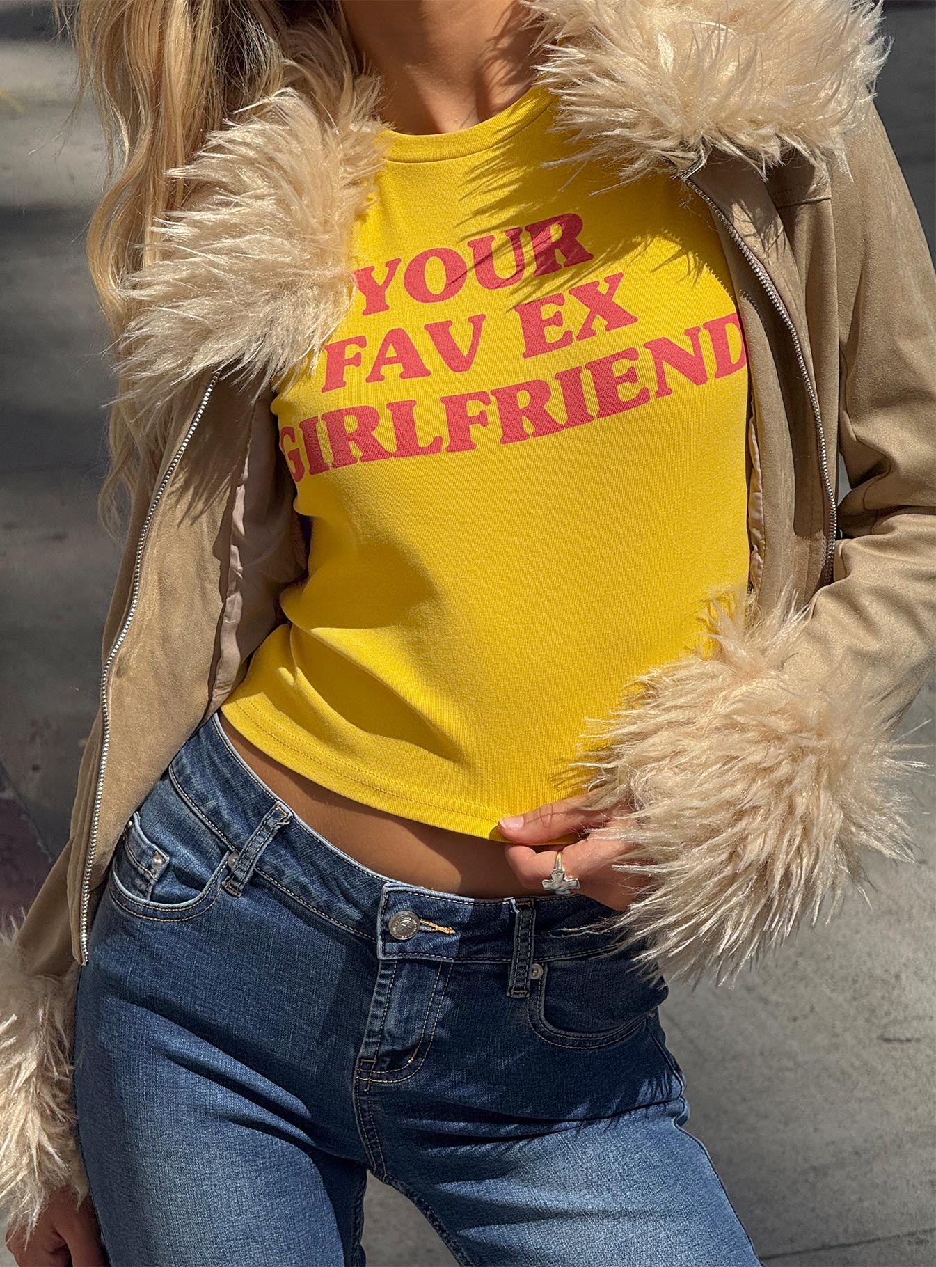 Your Favourite Ex Graphic Top Yellow