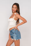 Elyse White Peplum Top