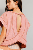Bree Peach Open Back Tee
