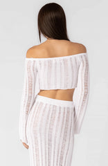 Naxos White Sheer Two Piece Midi Dress