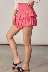 Moonlight Hot Pink Ruffled Mini Skirt