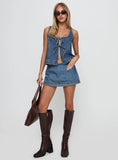 Stefenie Denim Skort Mid Wash Tall