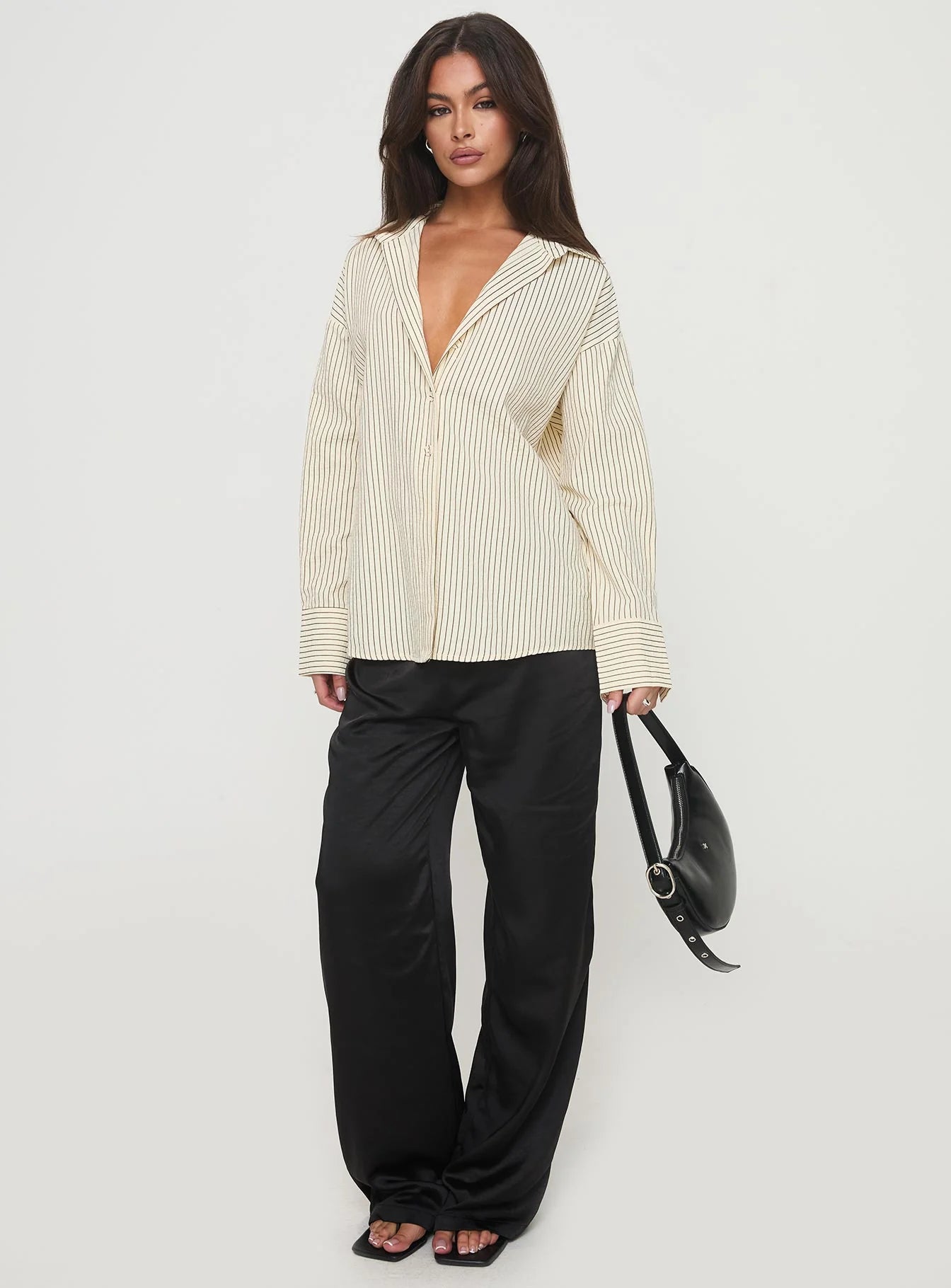 Mallin Shirt Cream Brown Stripe