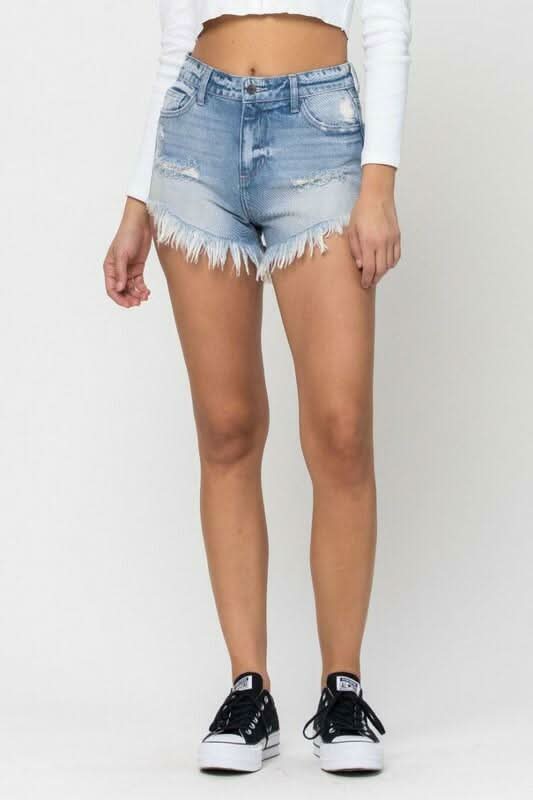 Who Do You Love Light Wash Denim Shorts