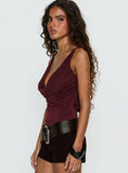 Nerolia Halter Ring Top Burgundy