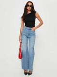 Henesey High Rise Straight Leg Jeans Mid Wash Tall