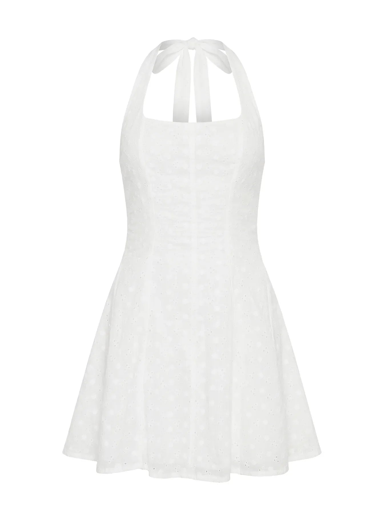 Kittee Halter Mini Dress White