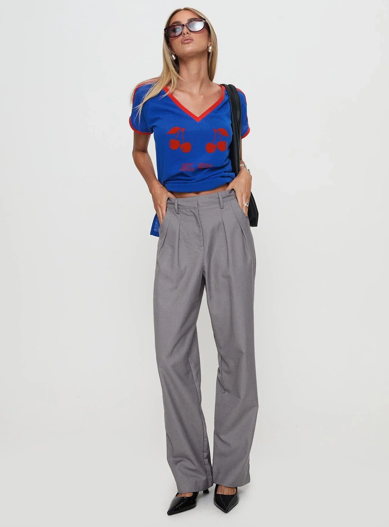 Expertise Low Rise Pleat Pant Grey