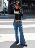 Highlands Low Rise Wide Leg Jeans Mid Blue Wash