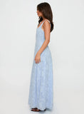 Margaux Burnout Maxi Dress Blue