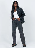Callie Faux Leather Jacket Black
