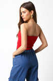 Becca Red Twist Knot Tube Top